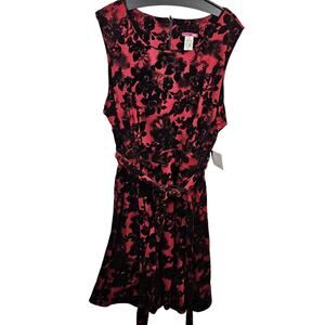 VTG IXIA Red Black Dress 3X Retro Sleeveless Formal Plus Size USA Made XXXL NEW